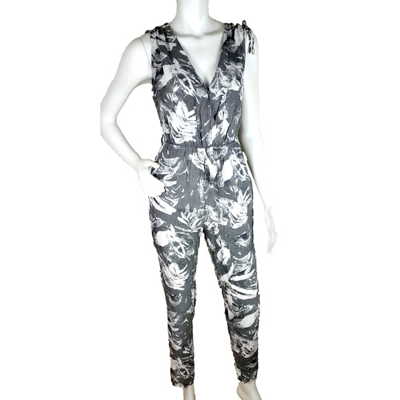 Armani Exchange Jumpsuit – White/Black Floral – Size 4 - Picture 1 of 7